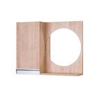 Armário Para Banheiro Com Espelho Redondo Carvalho Com Puxado