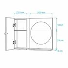 Armário Para Banheiro Com Espelho Redondo Preto