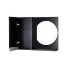 Armário Para Banheiro Com Espelho Redondo Preto Com Puxador D