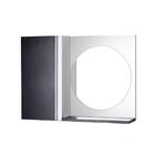 Armário Para Banheiro Com Espelho Redondo Preto E Branco Barr