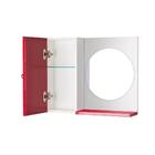 Armário Para Banheiro Com Espelho Redondo Vermelho