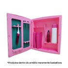 Armário Para Banheiro Com Espelho Rosa