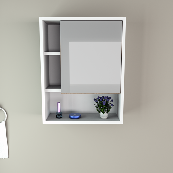 Armário para Banheiro Com Espelho Slim Appunto Branco