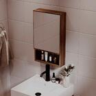 Armário Para Banheiro Com Espelho Tebas Nogal 34cm