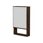 Armário Para Banheiro Com Espelho Tebas Nogal 34cm