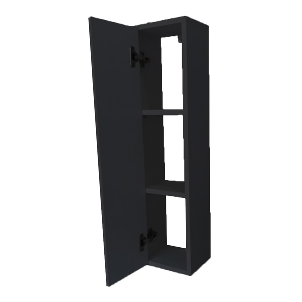 Armário Para Banheiro Com Nicho Toalheiro Em Mdf - Preto