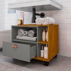 Armário Para Banheiro Com Rodízios 1 Gaveta Titanium Naturall