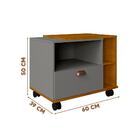 Armário Para Banheiro Com Rodízios 1 Gaveta Titanium Naturall