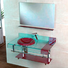 Armário Para Banheiro De Vidro  90cm Vinho