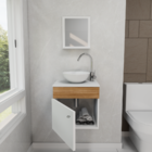 Armário Para Banheiro Gabinete Suspenso  Lavabo Com Espelho e