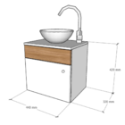 Armário Para Banheiro Gabinete Suspenso  Lavabo Com Espelho e