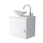 Armário Para Banheiro Gabinete Suspenso Com Cuba 44cm Branco