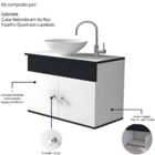 Armário Para Banheiro Gabinete Suspenso Duplo Com Cuba e Com