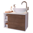 Armário Para Banheiro Lavabo Gabinete Suspenso Com Cuba 60cm