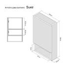 Armário Para Banheiro Lavabo Suez Preto 34cm