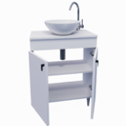 Armário Para Banheiro Suspenso 60cm Com Cuba De Acrílico Bran