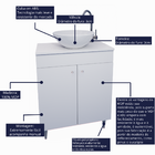 Armário Para Banheiro Suspenso 60cm Com Cuba De Acrílico Bran