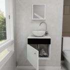 Armário Para Banheiro Suspenso Com Espelho e Cuba Completo 44