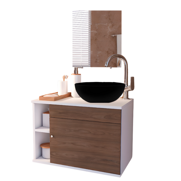 Armário Para Banheiro Suspenso Gabinete Com Cuba Completo 60c