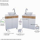 Armário Para Banheiro Suspenso Lavabo 60cm Com Cuba e Com Pés