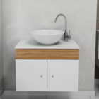 Armário Para Banheiro Suspenso Lavabo Com Cuba  60cm Canela B