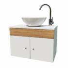 Armário Para Banheiro Suspenso Lavabo Com Cuba  60cm Canela B