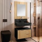 Armário Para Banheiro Suspenso Ripy 60cm Preto