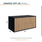 Armário Para Banheiro Suspenso Ripy 80cm Preto