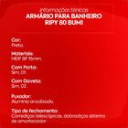 Armário Para Banheiro Suspenso Ripy 80cm Preto