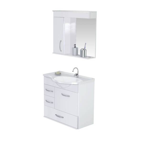 Armário Para Banheiro Viena 5700 Suspenso 59 5cm 2 Gavetas +