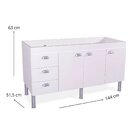 Armário Para Cozinha 114 Cm 3 Portas 3 Gavetas São Luis Branco