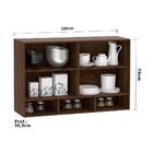 Armário Para Cozinha 120 Cm 2 Portas Dourado Com Cinza Puro