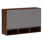 Armário Para Cozinha 120 Cm 2 Portas Dourado Com Cinza Puro