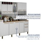 Armário Para Cozinha 13 Portas 2 Gavetas Agata  Branco