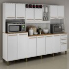 Armário Para Cozinha 13 Portas 2 Gavetas Agata  Branco