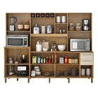 Armário Para Cozinha 13 Portas 2 Gavetas Agata  Cinamomo/off