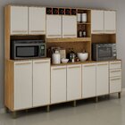 Armário Para Cozinha 13 Portas 2 Gavetas Agata  Cinamomo/off