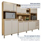 Armário Para Cozinha 13 Portas 2 Gavetas Agata  Cinamomo/off