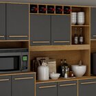 Armário Para Cozinha 13 Portas 2 Gavetas Agata Cinamomo/grafi