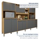 Armário Para Cozinha 13 Portas 2 Gavetas Agata Cinamomo/grafi