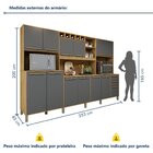 Armário Para Cozinha 13 Portas 2 Gavetas Agata Cinamomo/grafi