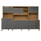 Armário Para Cozinha 13 Portas 2 Gavetas Agata Cinamomo/grafi