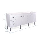 Armário Para Cozinha 174 Cm 4 Portas 3 Gavetas São Luis Branco