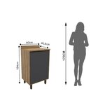 Armário Para Cozinha 1 Porta Confort   Cinamomo/grafite