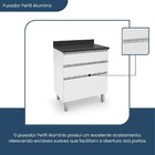 Armário Para Cozinha 2 Gavetas 1 Gavetão Top Class   Branco