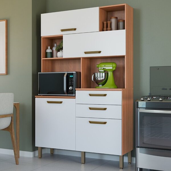 Armário Para Cozinha 2 Portas 2 Portas Basculantes 2 Gavetas