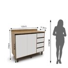 Armário Para Cozinha 2 Portas 4 Gavetas Confort Cinamomo/off-