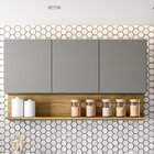 Armário Para Cozinha 3 Portas 120cm Line  Gris/freijó