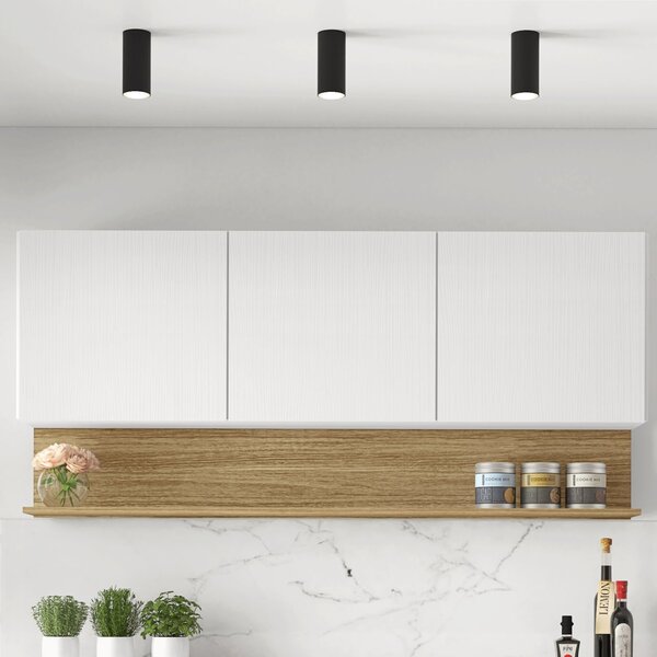 Armário Para Cozinha 3 Portas 150cm Line  Supremo/freijó