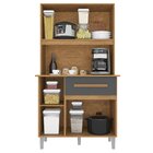 Armario Para Cozinha 4 Portas 1 Gaveta Luiza  Cinamomo/grafite